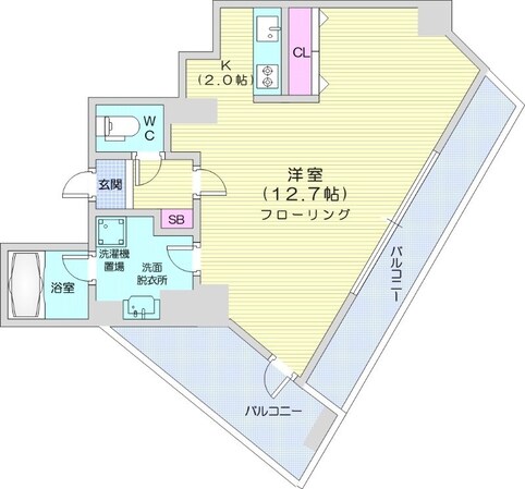 麻生駅 徒歩1分 3階の物件間取画像